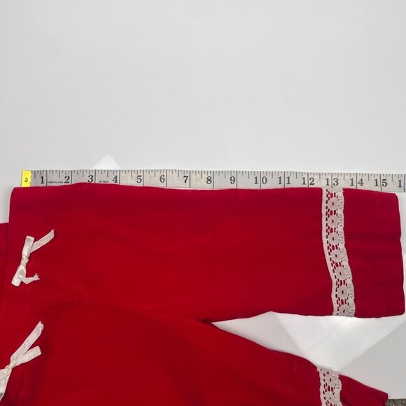 Vintage Christmas Red Velvet Toddler Overalls Size: 12 months, 1 year old. - Picture 10 of 11